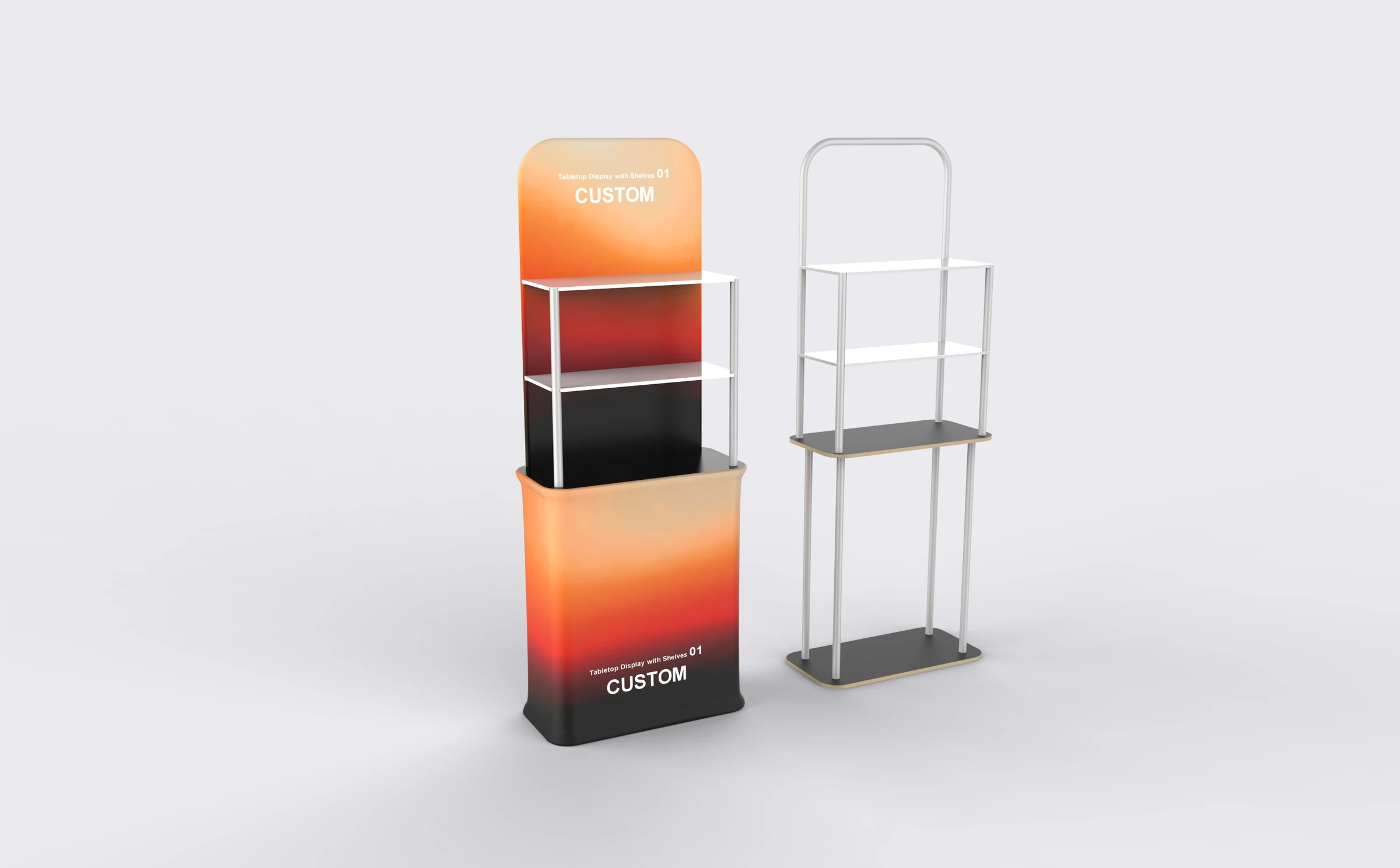 Tabletop Display with Shelves 01 complete product view
