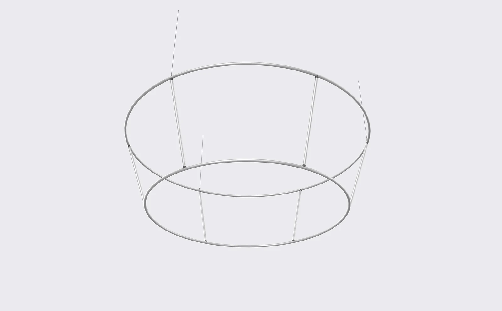 Tapered Round Hanging Display product view showing the circular form