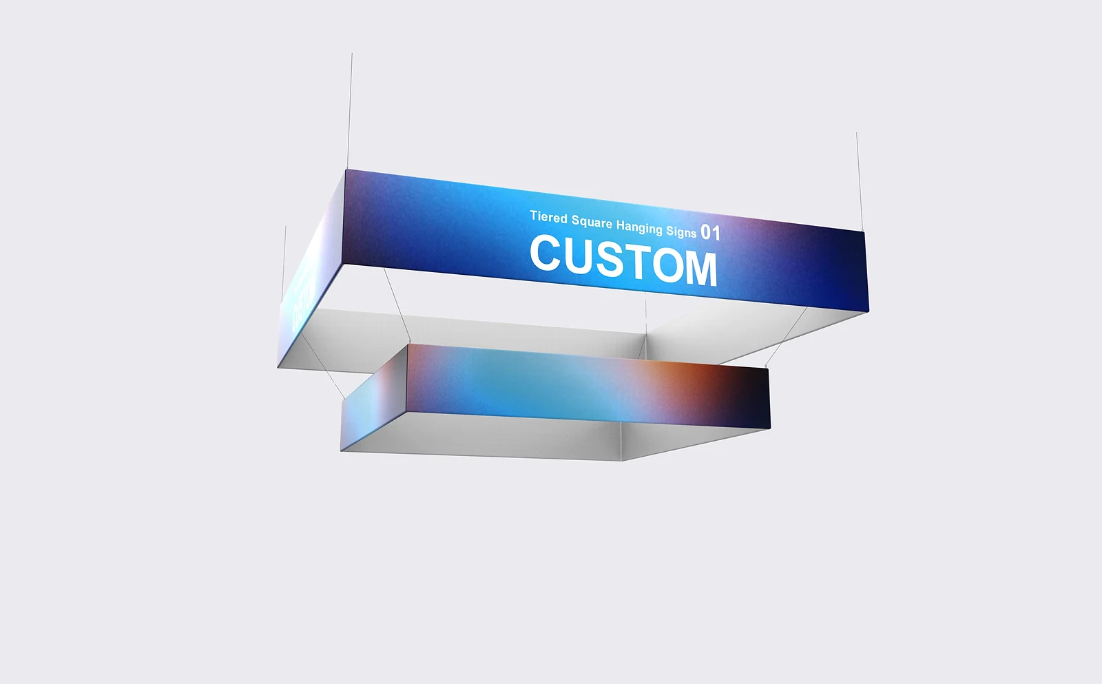 Tiered Square Hanging Signs 01 frame or inspection view