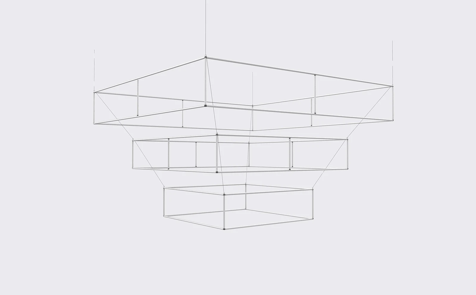 Tiered Square Hanging Signs 02 product view showing the tiered geometry