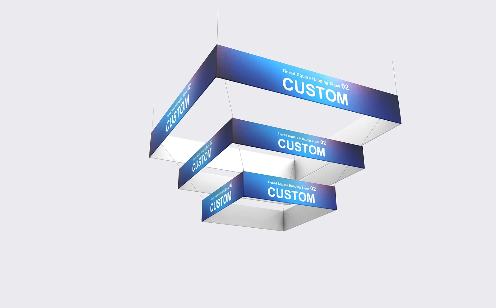 Tiered Square Hanging Signs 02 structure view for artwork planning