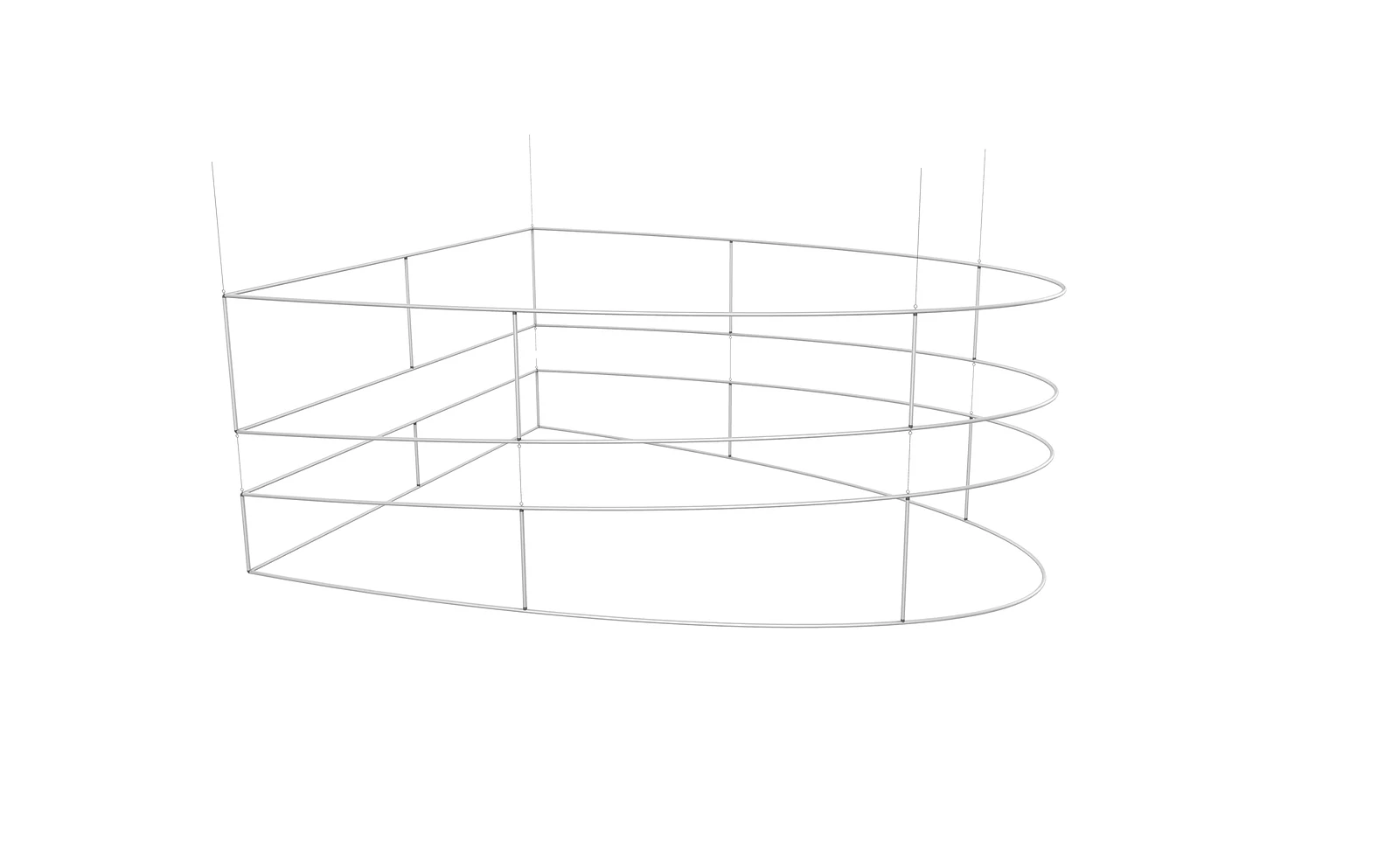 Tiered Triangle Hanging Signs structure view for artwork planning