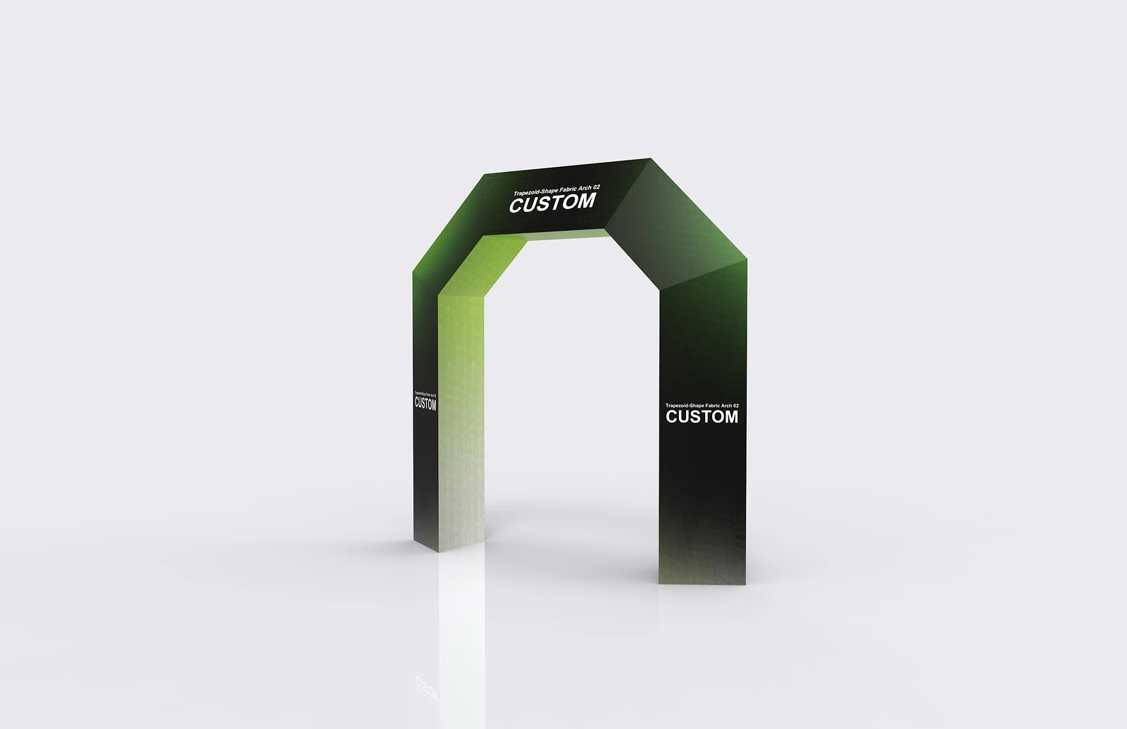 Trapezoid-Shape Fabric Arch 02 structure view for artwork planning