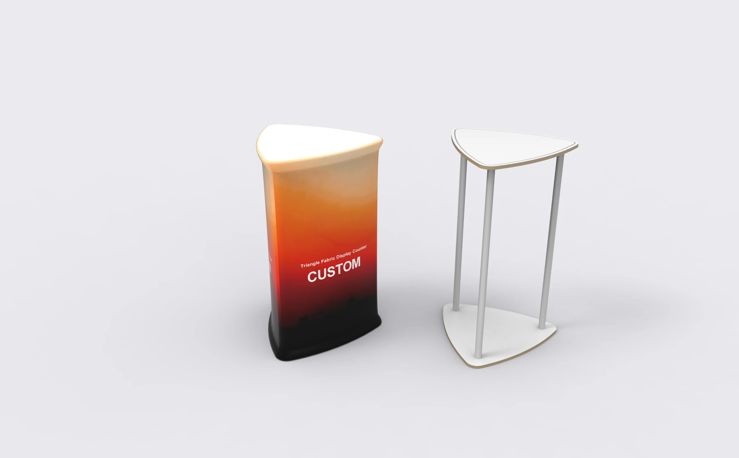 Triangle Fabric Display Counter frame structure view
