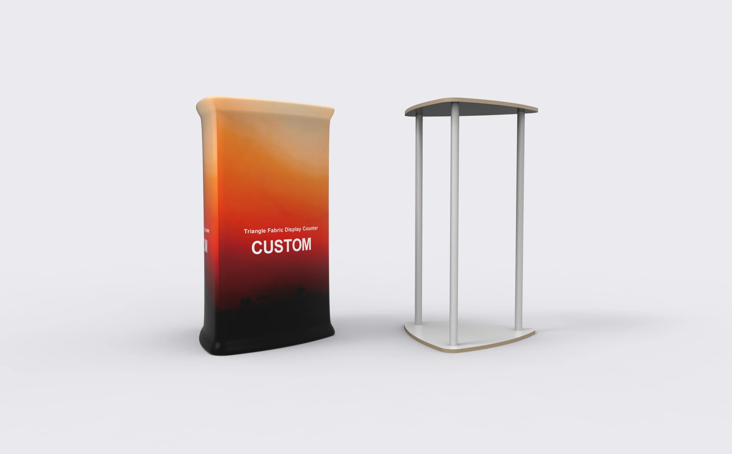 Triangle Fabric Display Counter rear structure or inspection view