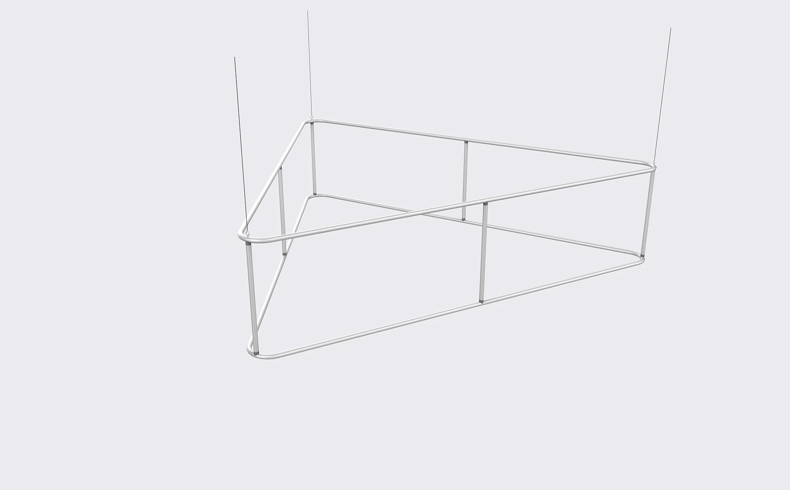 Triangle Hanging Banner structure view for artwork planning