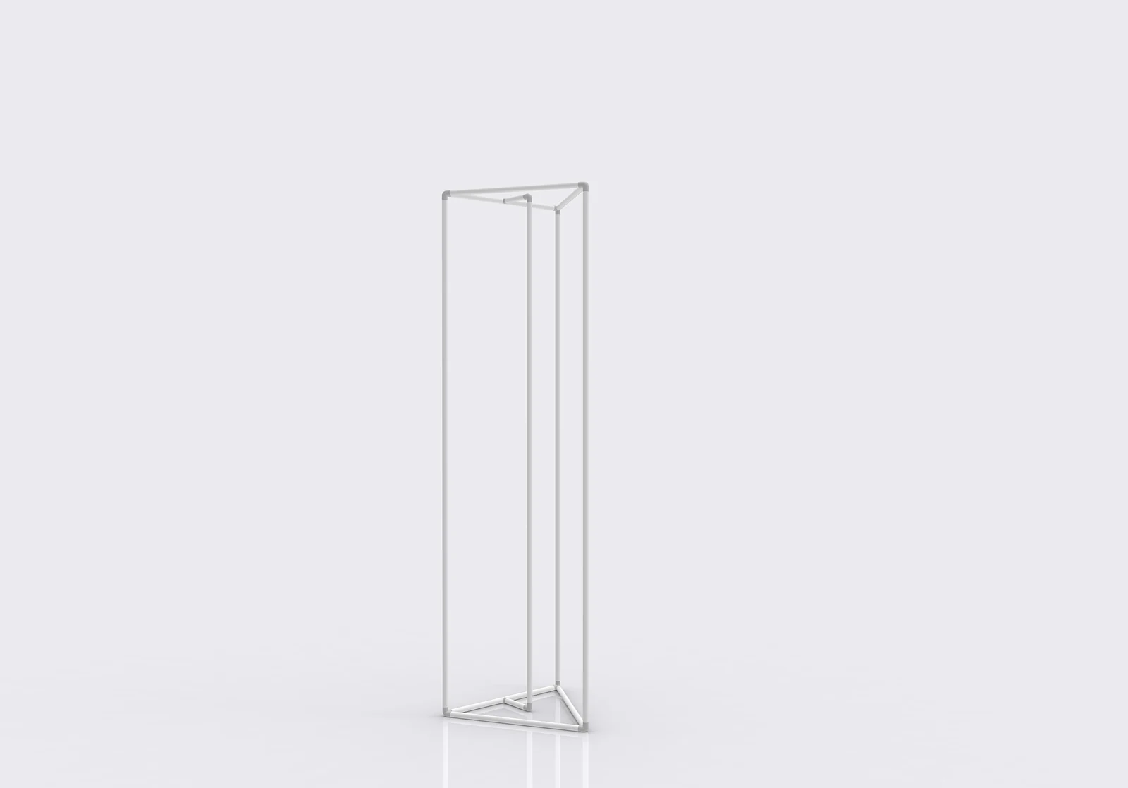 Triangle Tension Fabric Pillar product view showing the triangular form