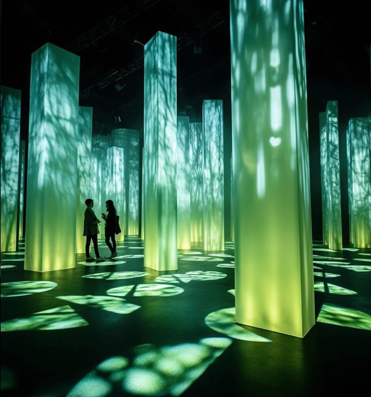 Modular exhibition structure adaptable to different floor plans