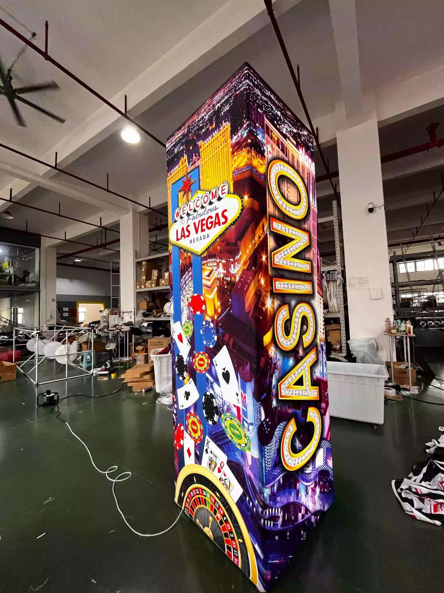 Las Vegas casino themed LED display column